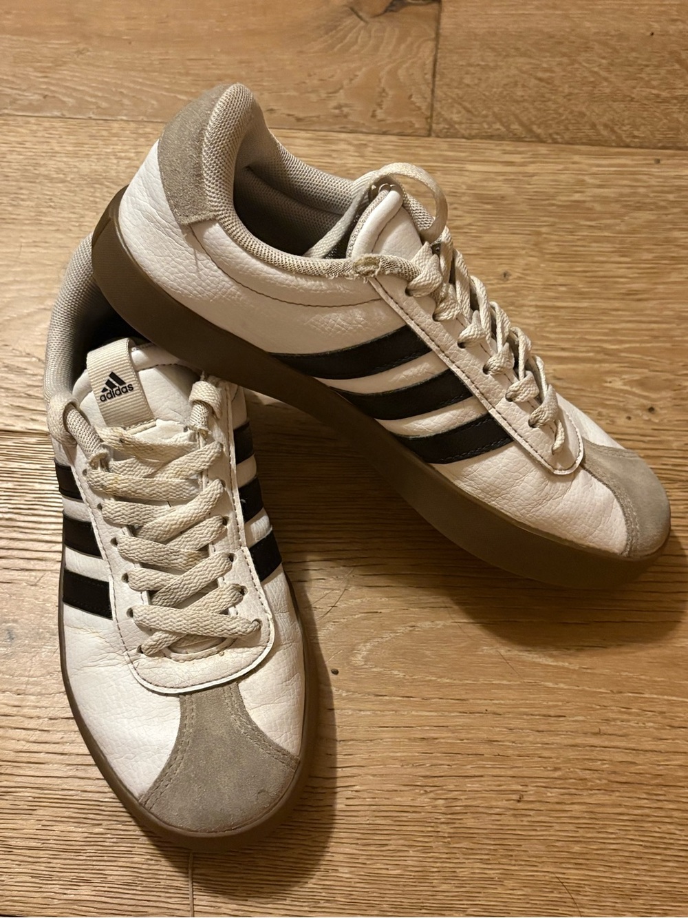 adidas White, Black & Tan Retro-Inspired Athletic Sneakers
